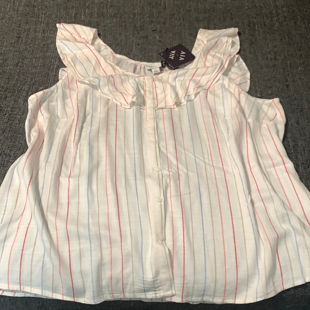 Ava & Viv stripped ruffle tank